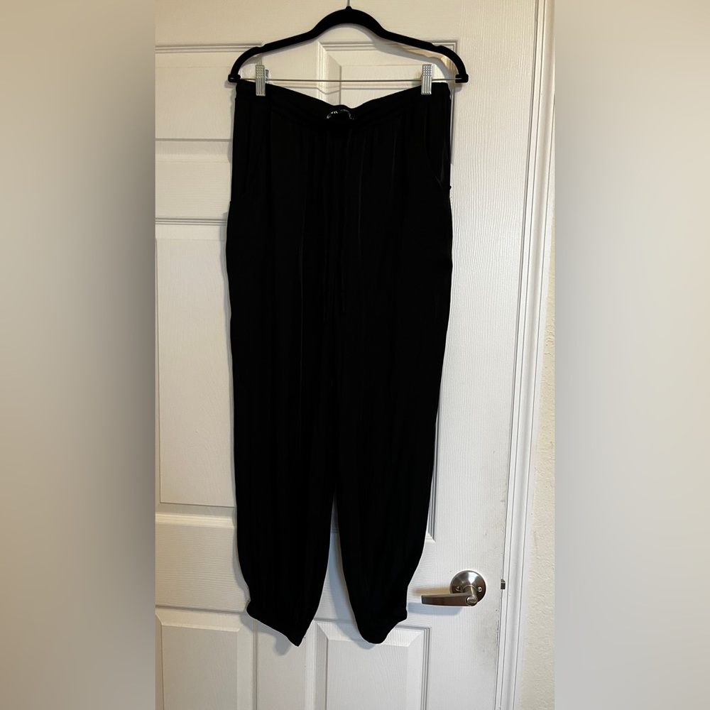 zara Black parachute jogger pants size XL